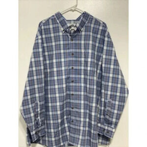 Harbor Bay HB Plaid  Button Down Shirt Casual Mens 2XL